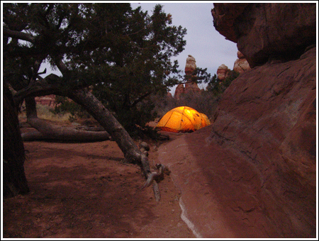 Chesler Park campsite, prolonged exposure at midnight
